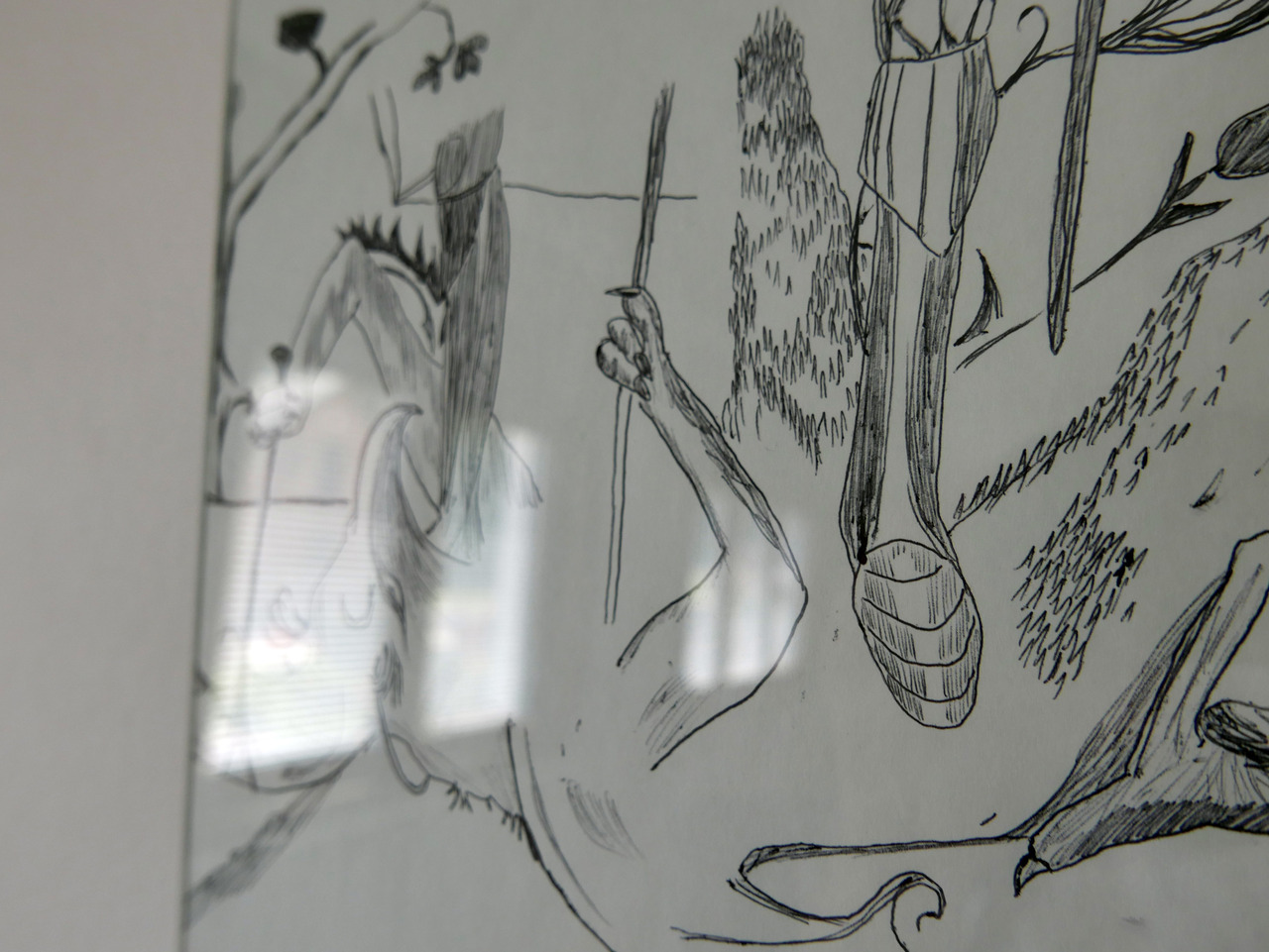 close up of a drawing with a knight